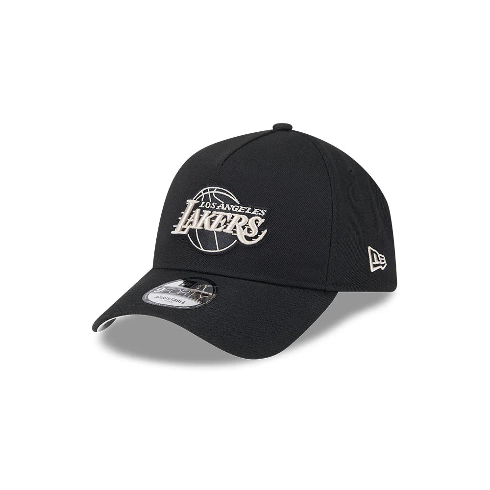 LA Lakers Hat - Black Stone Repreve 9Forty A-Frame NBA Snapback Cap - New Era